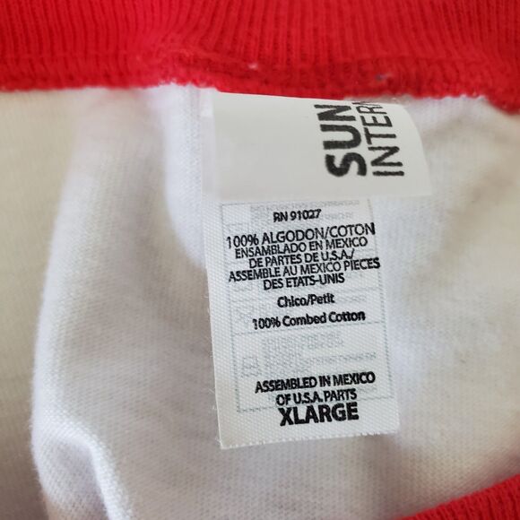 USMC Marines Semper Fidelis Baseball Tee Size XL Red White Sun International - Picture 10 of 10